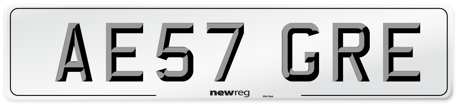AE57 GRE Number Plate from New Reg